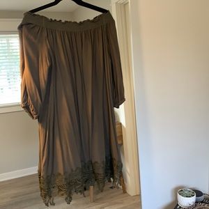 Green Off the Shoulder Dress